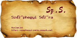 Széphegyi Sára névjegykártya